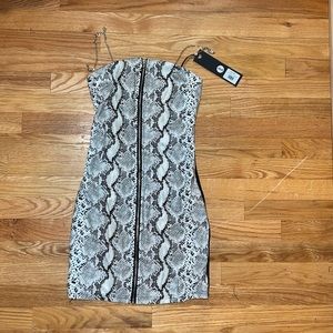 i am Gia snakeskin print dress